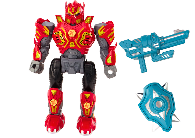 Lean Toys, robot do skręcania, zabawka interaktywna, czerwony