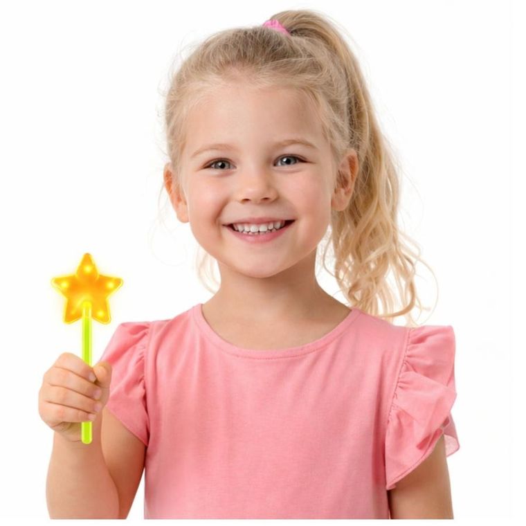 Lean Toys, różdżka fluorescencyjna, gwiazda, świecąca w ciemności, 22 cm