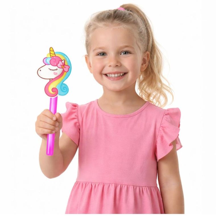 Lean Toys, różdżka fluorescencyjna, jednorożec, świecąca w ciemności, 25 cm