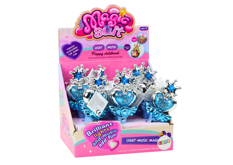 Lean Toys, różdżka księżniczki, kolorowe światła i dźwięk, niebieska
