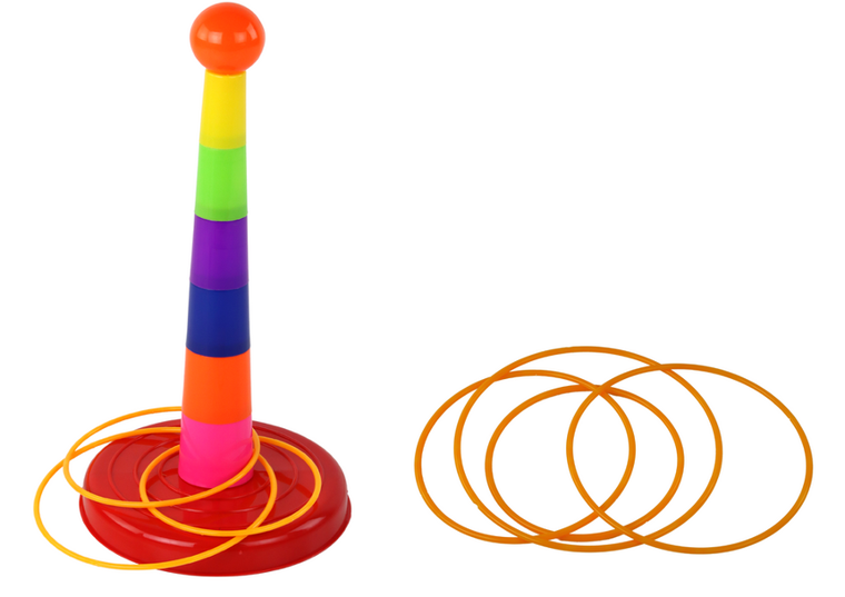 Lean Toys, rzut do celu, kubeczki, obrącze, gra zręcznościowa