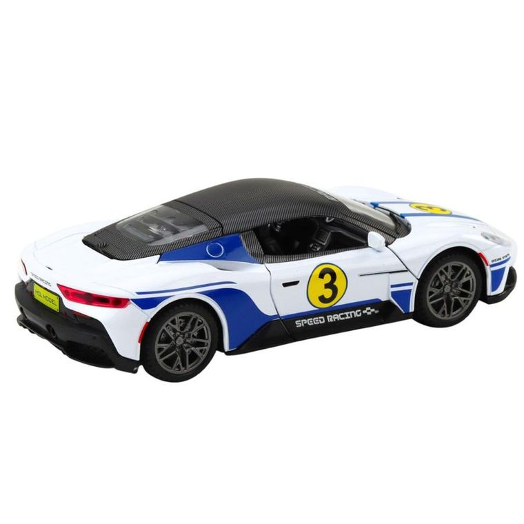 Lean Toys, samochód metalowy sportowy światła dźwięki napęd, biały, 1:22