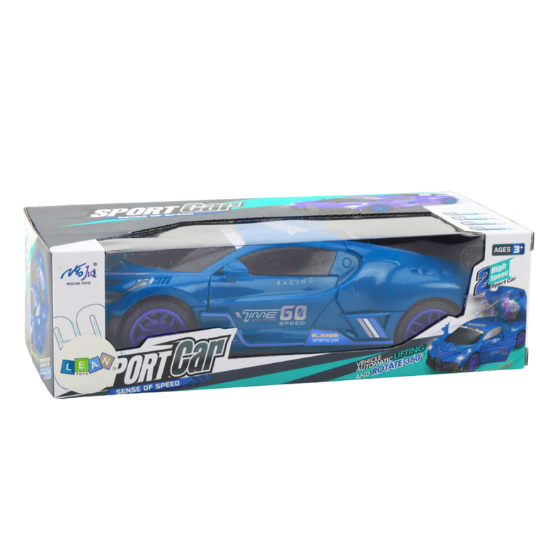 Lean Toys, samochód sportowy, pojazd z czujnikiem przeszkód, niebieskie