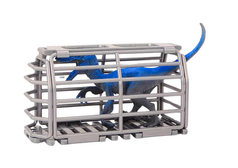 Lean Toys, samolot awionetka do skręcania, zestaw z klatką i dinozaurem