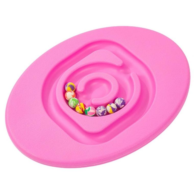 Lean Toys, sensoryczna deska równoważąca, piłeczki kauczukowe, różowa, 5 szt.