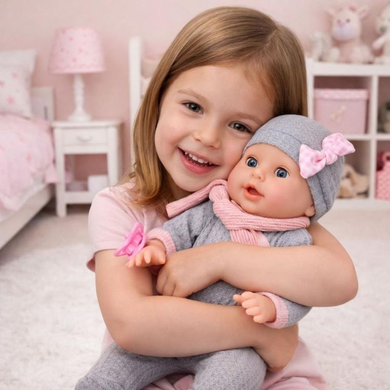 Lean Toys, siusiająca lalka bobas z akcesoriami, 35 cm