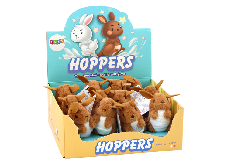 Lean Toys, skaczący kangurek nakręcany, pluszowy, 1 szt.