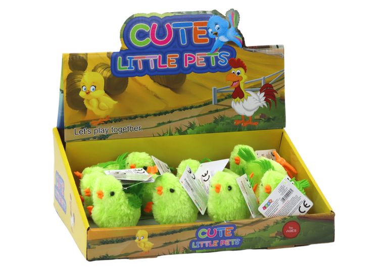 Lean Toys, skaczący kurczak, zabawka nakręcana, zielony, 1 szt.