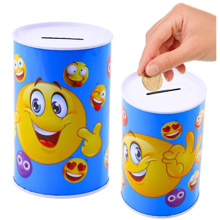 Lean Toys, skarbonka metalowa, emotki, 13-8 cm, 1 szt.