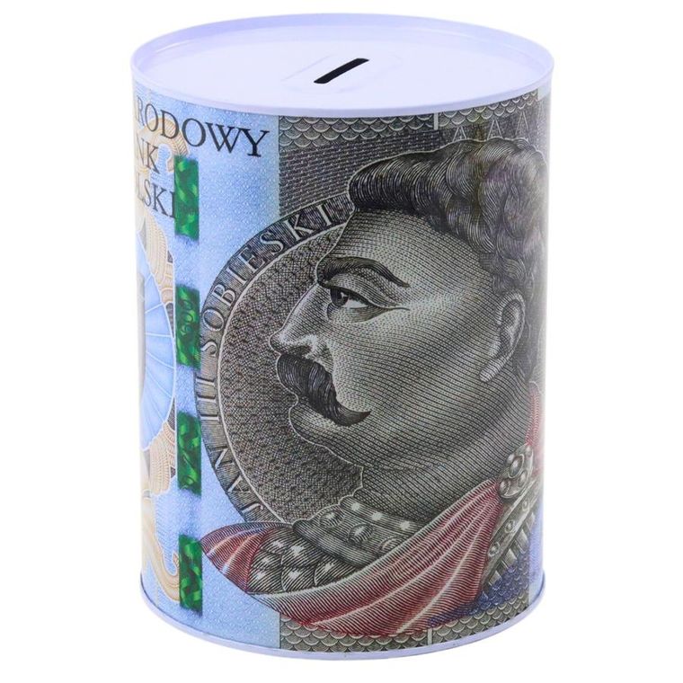 Lean Toys, skarbonka metalowa, puszka banknot, 500 złotych, 16-12 cm