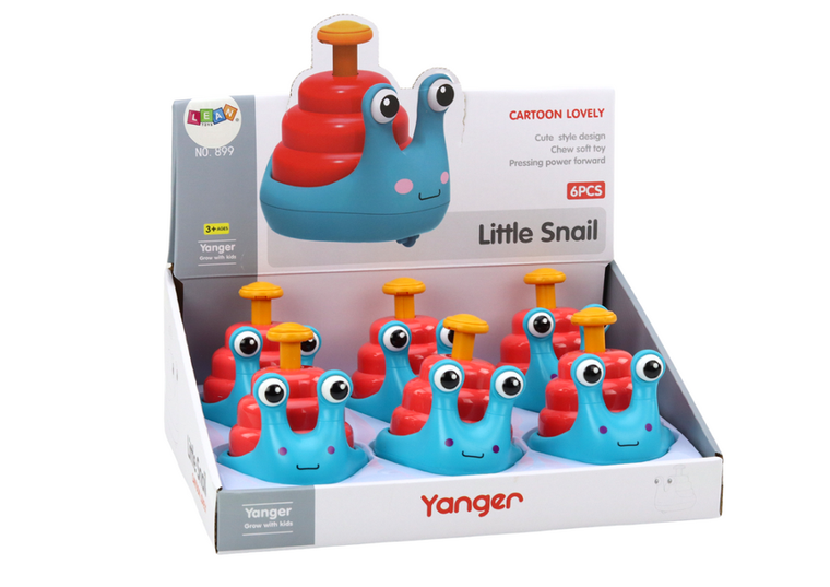 Lean Toys, ślimak na kółkach jeżdżący, niebiesko-czerwony