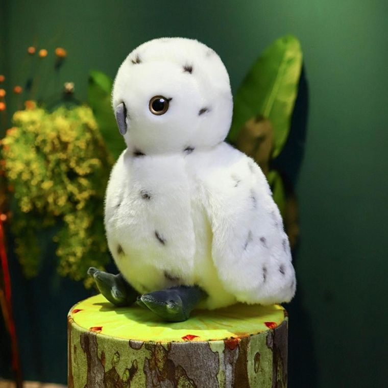 Lean Toys, Sowa, maskotka, biała, 23 cm