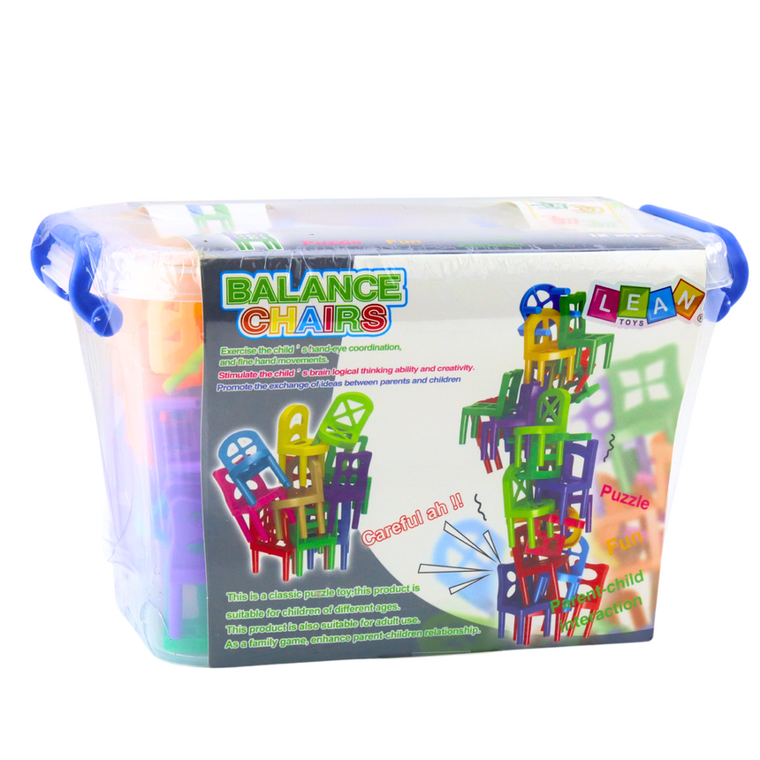 Lean Toys, Spadające krzesła, gra zręcznościowa, 48 elementów