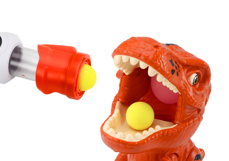 Lean Toys, strzelanie do dinozaura, pistolet z wyrzutnią kulek i figurką