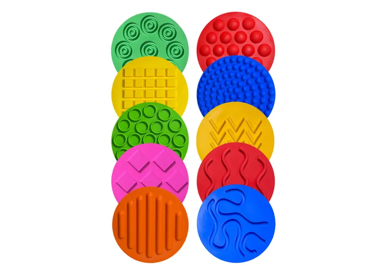 Lean Toys, sylikonowe dyski plansze sensoryczne, kolorowe, 10 cm
