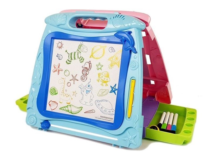 Lean Toys, tablica do rysowania z akcesoriami, dwustronna