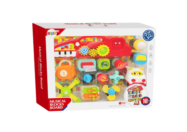 Lean Toys, tablica sensoryczna, 15 elementów