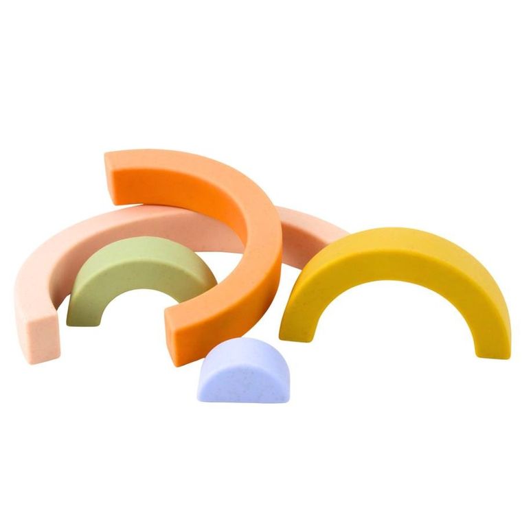 Lean Toys, Tęczowa układanka, gumowa, pastelowa, 5 elementów
