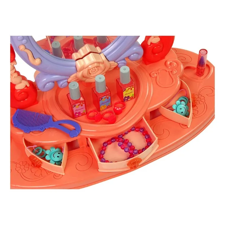 Lean Toys, toaletka do makijażu, światło i dźwięk, zestaw z akcesoriami