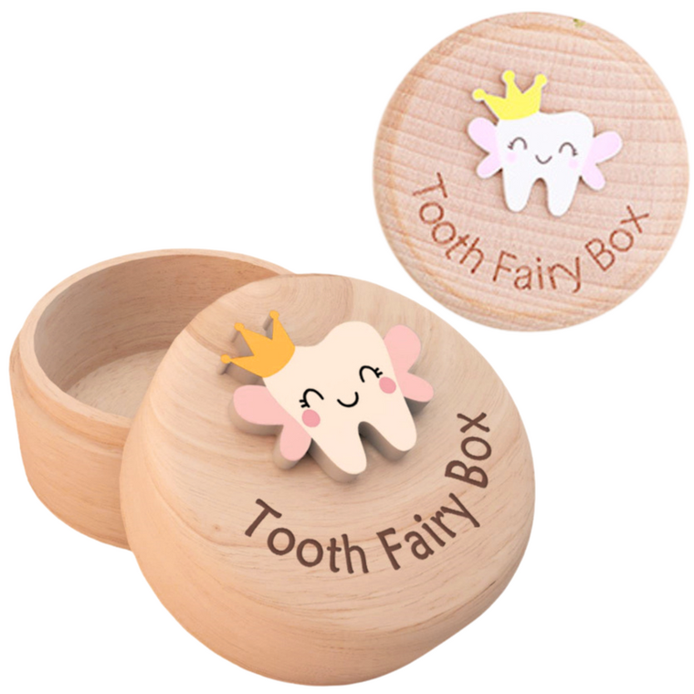 Lean Toys, Tooth Fairy Box, drewniane pudełko na zęby mleczne dla dzieci z grawerem