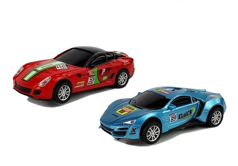 Lean Toys, tor wyścigowy, zestaw z 2 autkami, 1:43