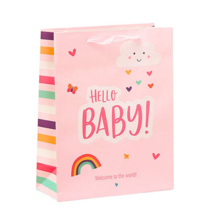 Lean Toys, torba prezentowa dla dziecka hello baby little one, 36-12-10 cm, 1 szt.