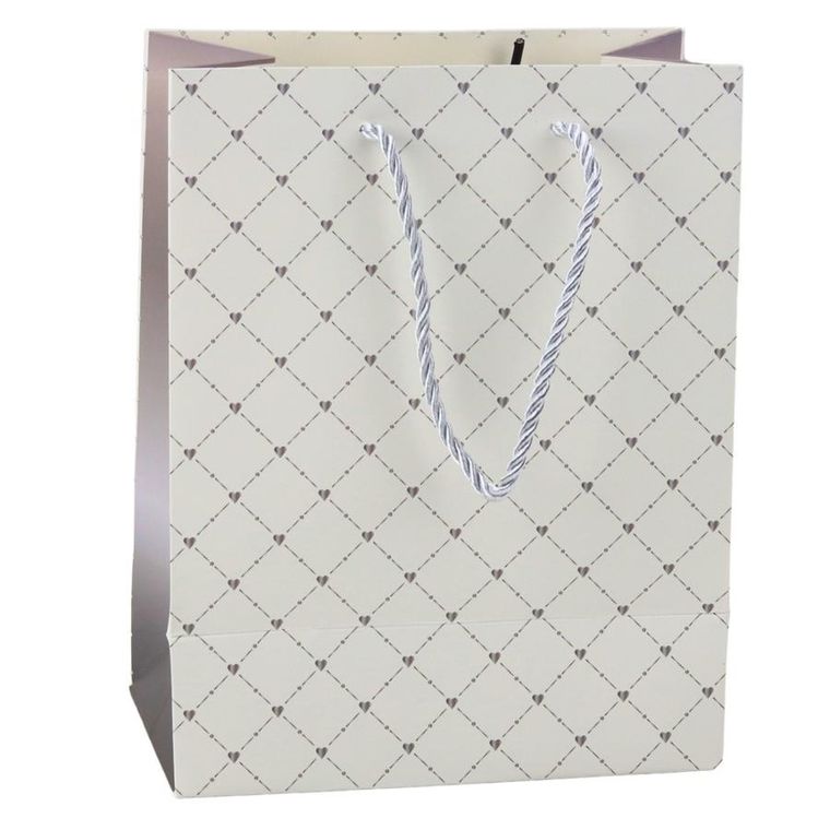Lean Toys, torba prezentowa papierowa błyszczące serduszka, 23-18-10,5 cm, 1 szt.