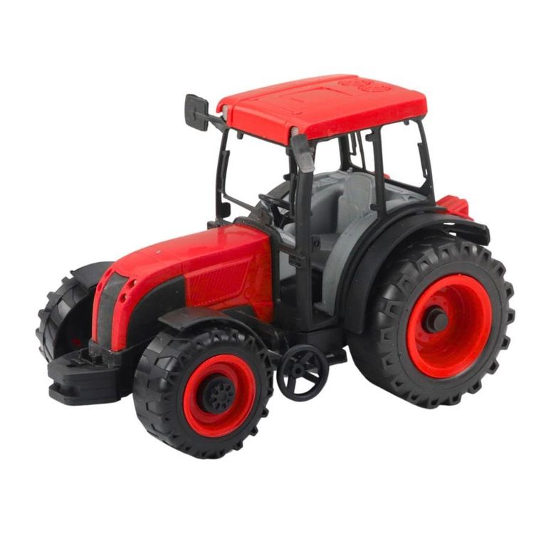 Lean Toys, traktor rolniczy z przyczepą, zielono-żółty