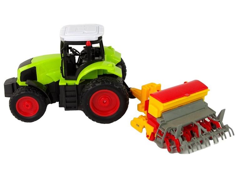 Lean Toys, traktor z prasą, zdalnie sterowany pojazd rolniczy, zielony, 1:16