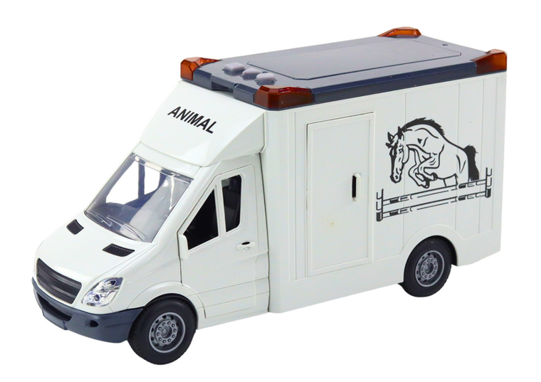 Lean Toys, Transporter koni, pojazd interaktywny, biały