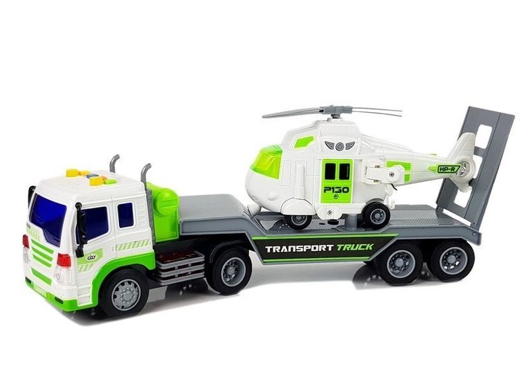 Lean Toys, transporter na baterie, 1:16, z helikopterem