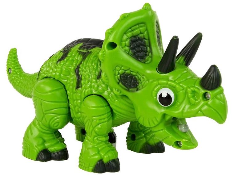 Lean Toys, Triceratops, dinozaur interaktywny, zielony