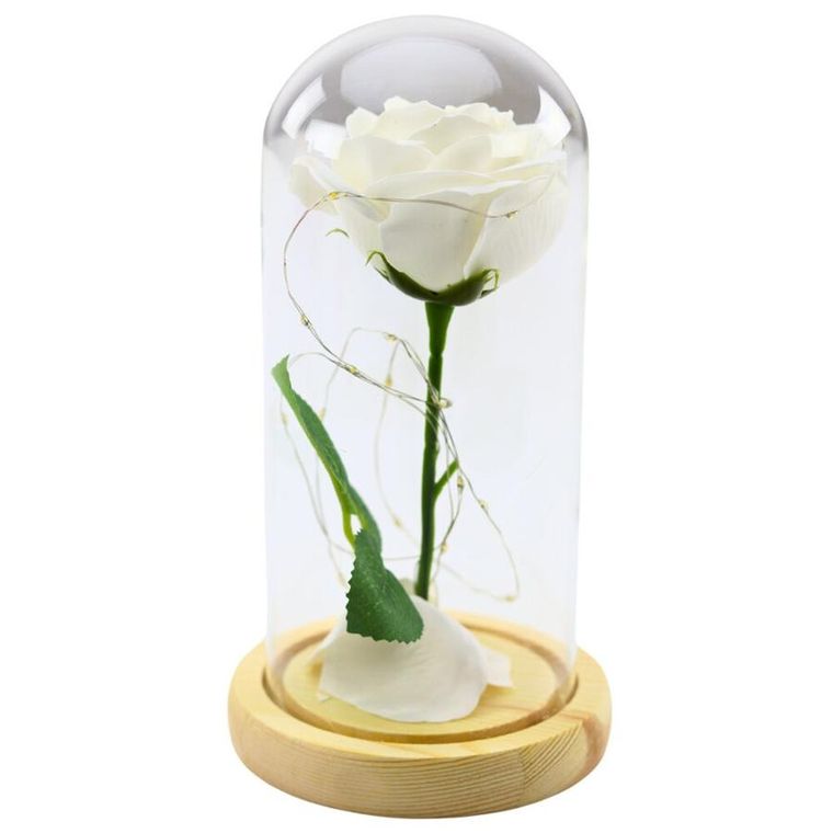 Lean Toys, wieczna róża w kopule, z oświetleniem LED