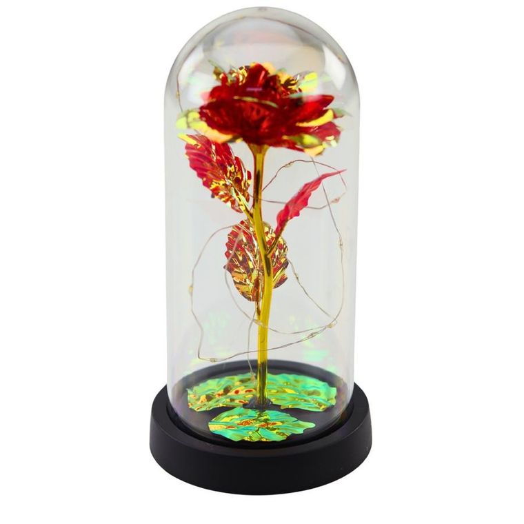 Lean Toys, wieczna róża w kopule, z oświetleniem LED