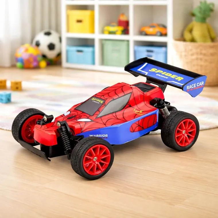 Lean Toys, wyścigówka, pojazd superbohatera zdalnie sterowany, czerwony