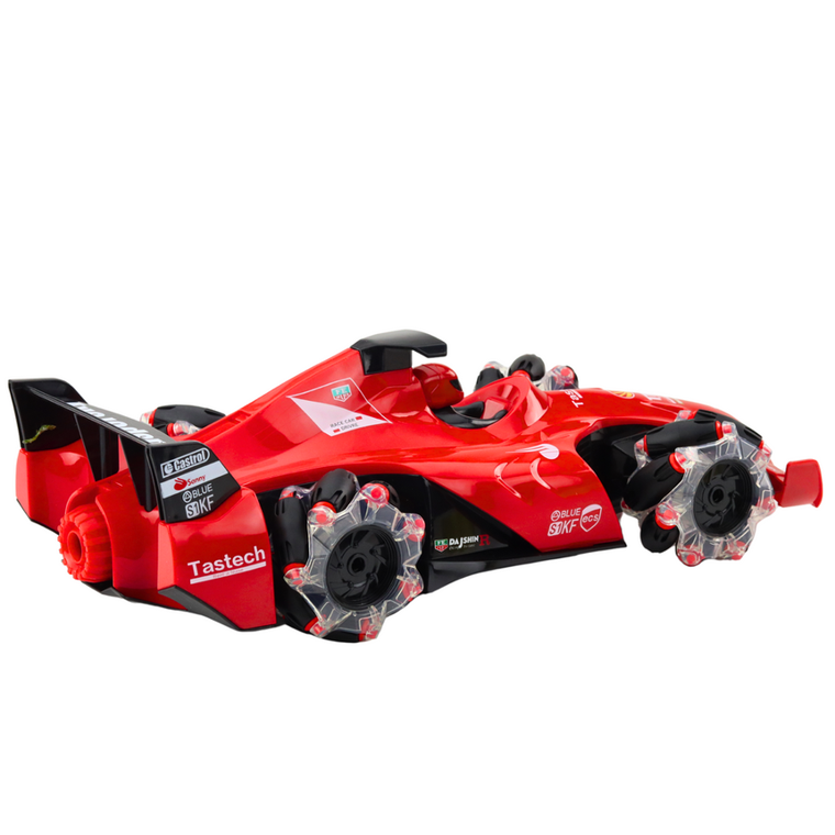 Lean Toys, wyścigówka, zdalnie sterowana, efekt dymu, czerwona