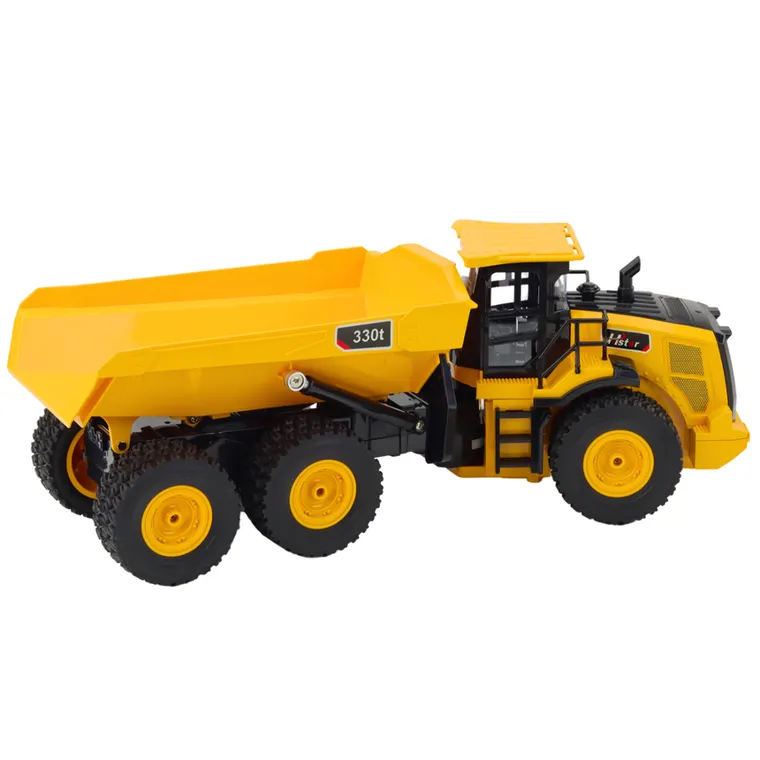 Lean Toys, wywrotka transporter zdalnie sterowana rc dźwięki 9ch 2.4g żółta