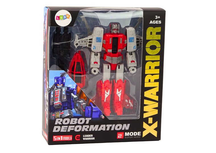 Lean Toys, X-Warrior, helikopter, robot transformujący, czerwony