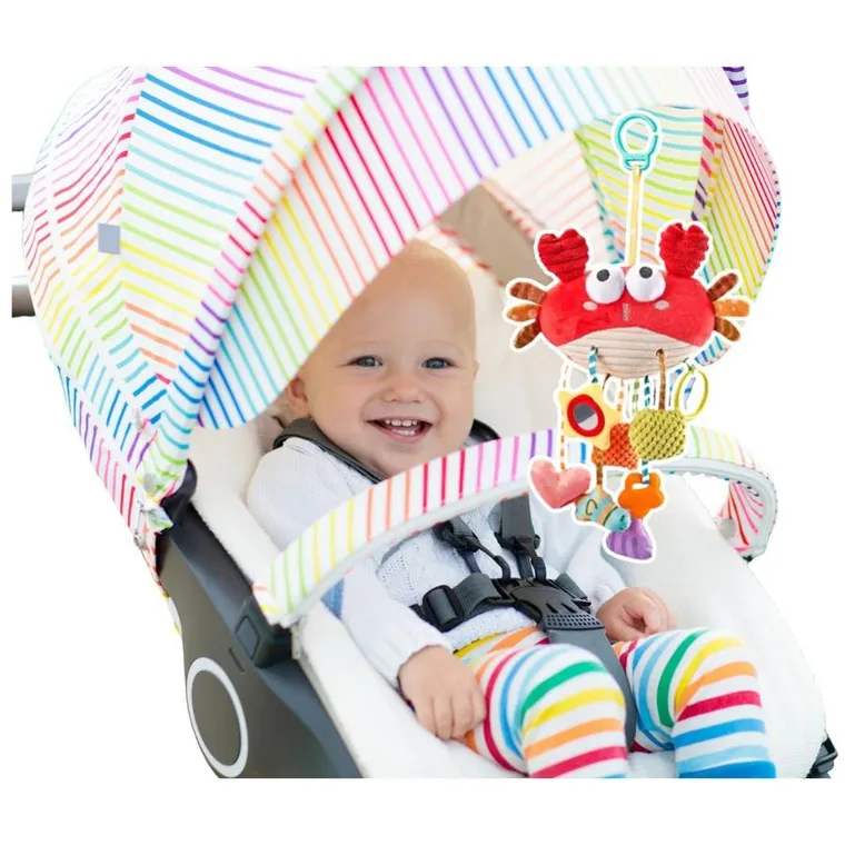 Lean Toys, zawieszka do łóżeczka, zabawka sensoryczna, krab, 9w1