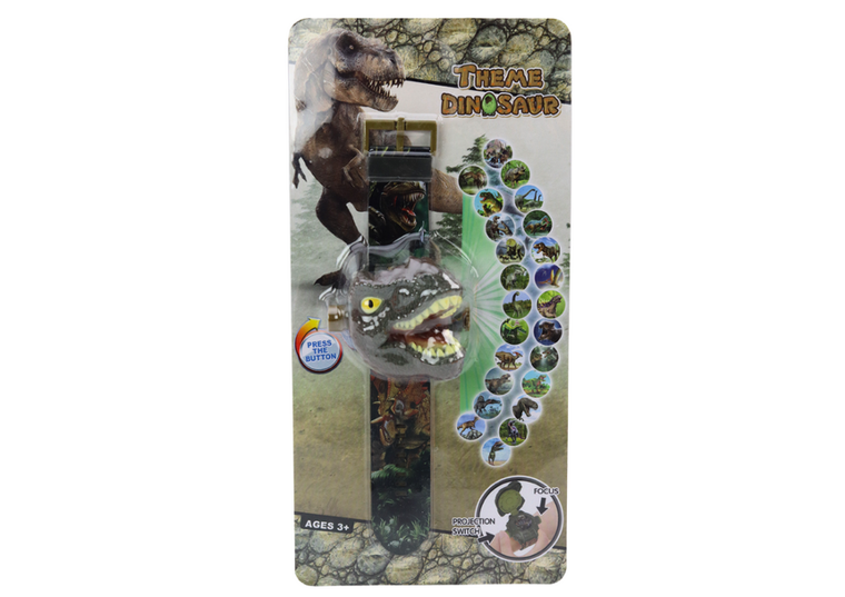 Lean Toys, zegarek z projektorem 3D, dinozaur Tyranozaur Rex