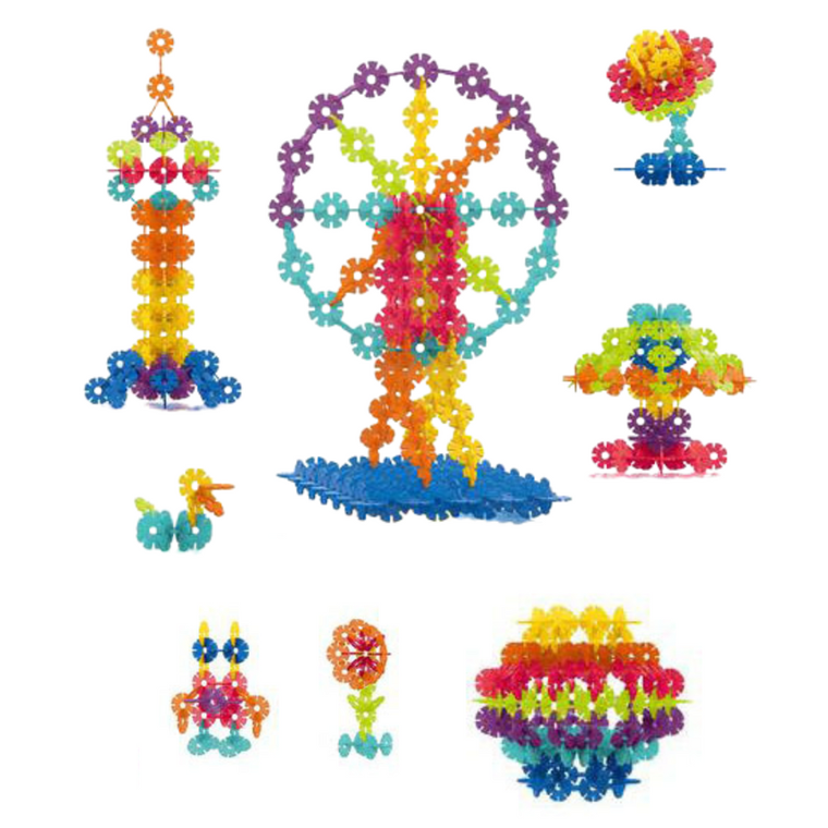 Lean Toys, Zestaw klocków śnieżynki w walizce, 140 elementów