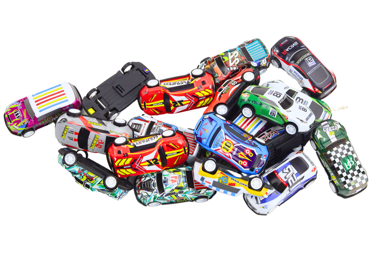 Lean Toys, zestaw resoraków z akcesoriami w walizce, 25 szt.