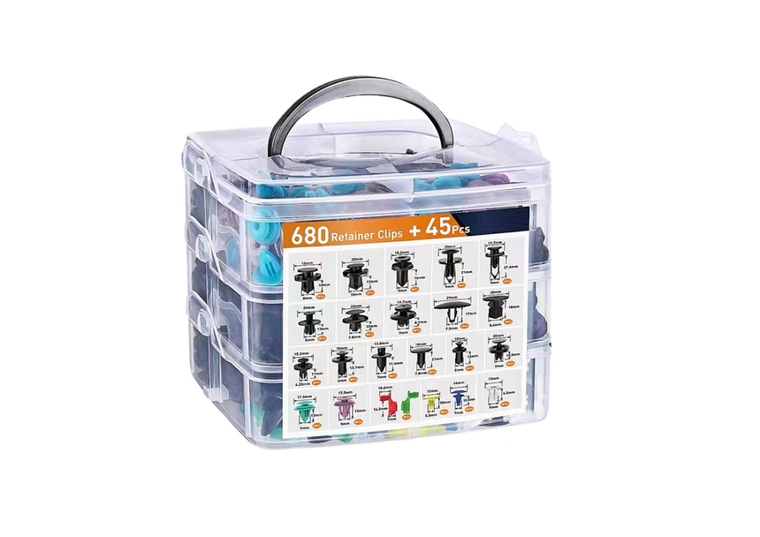 Lean Toys, zestaw spinek samochodowych w organizerze, 23 rozmiary, 680 elementów