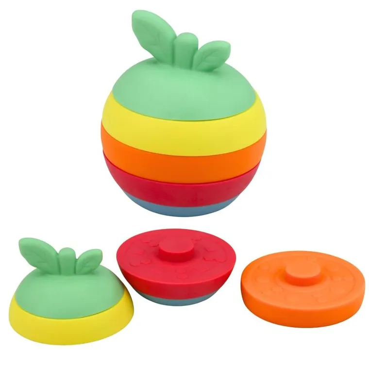 Lean Toys, zestaw zabawek sensorycznych: piramidka i piłki gumowe, 16 elementów