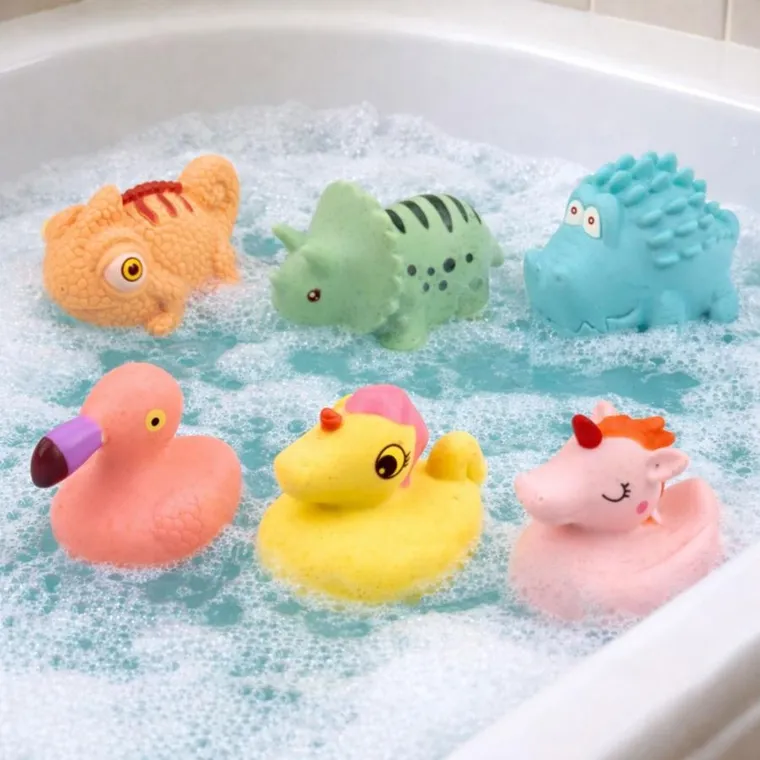 Lean Toys, zwierzątka, zabawki do kąpieli, pastelowe, 6 szt.