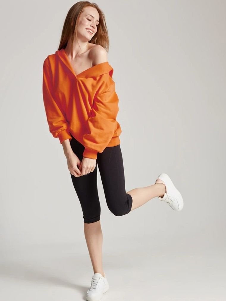 Legginsy damskie 3/4, czarne, Mirella, Gatta