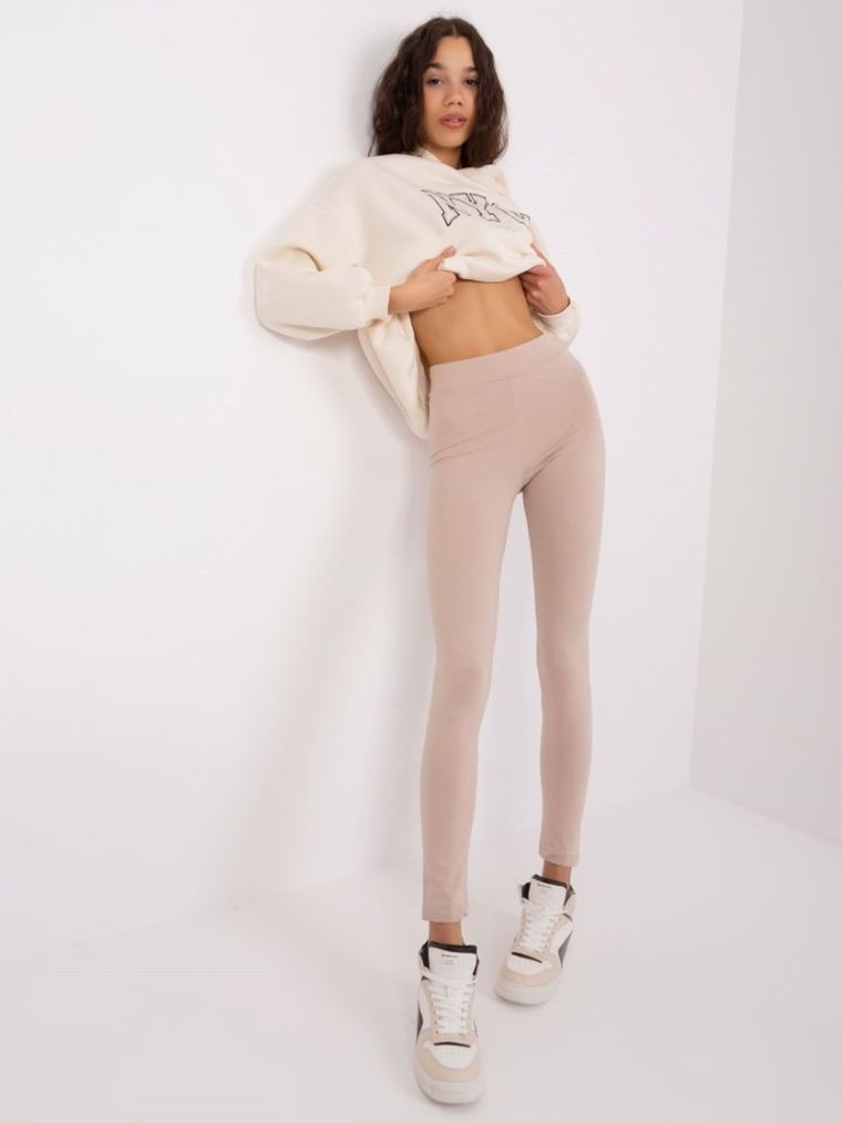 Legginsy damskie, beżowe, Rue Paris