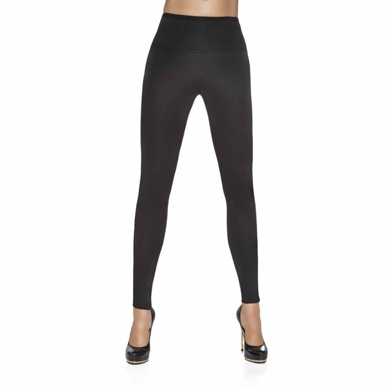 Legginsy damskie, czarne, Bas Bleu
