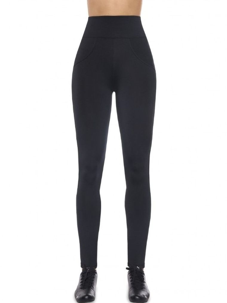 Legginsy damskie, czarne, Bas Bleu