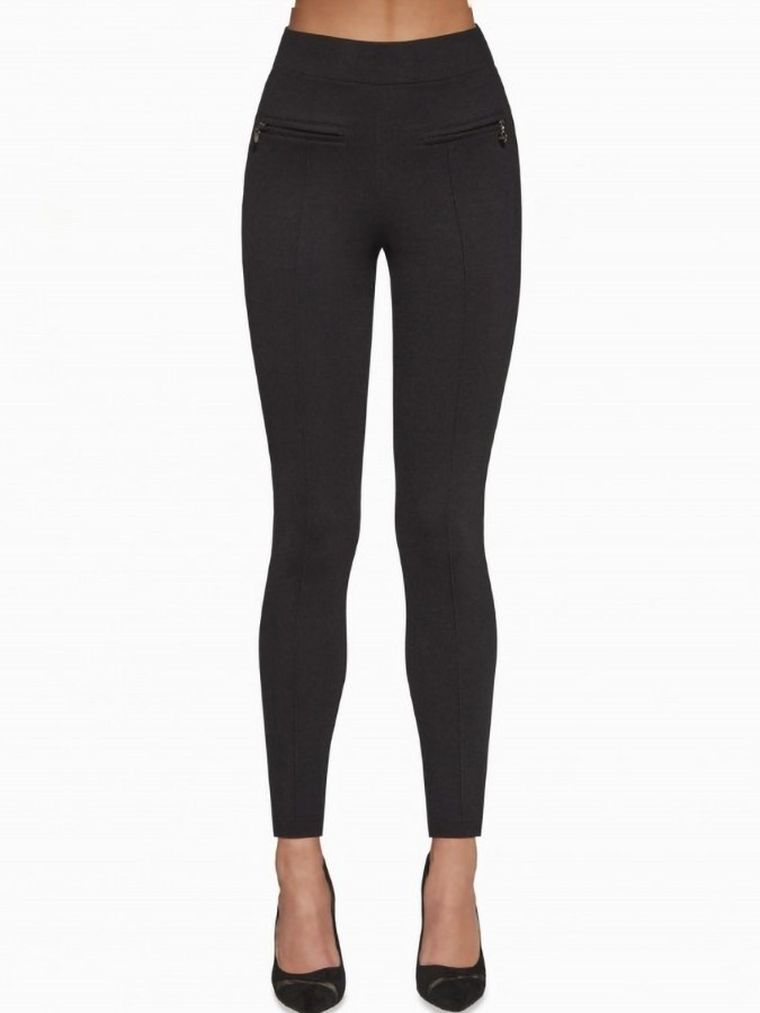 Legginsy damskie, czarne, Bas Bleu
